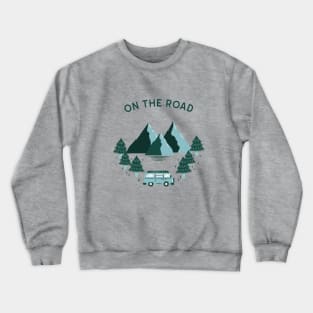 on the road van and mountain Crewneck Sweatshirt